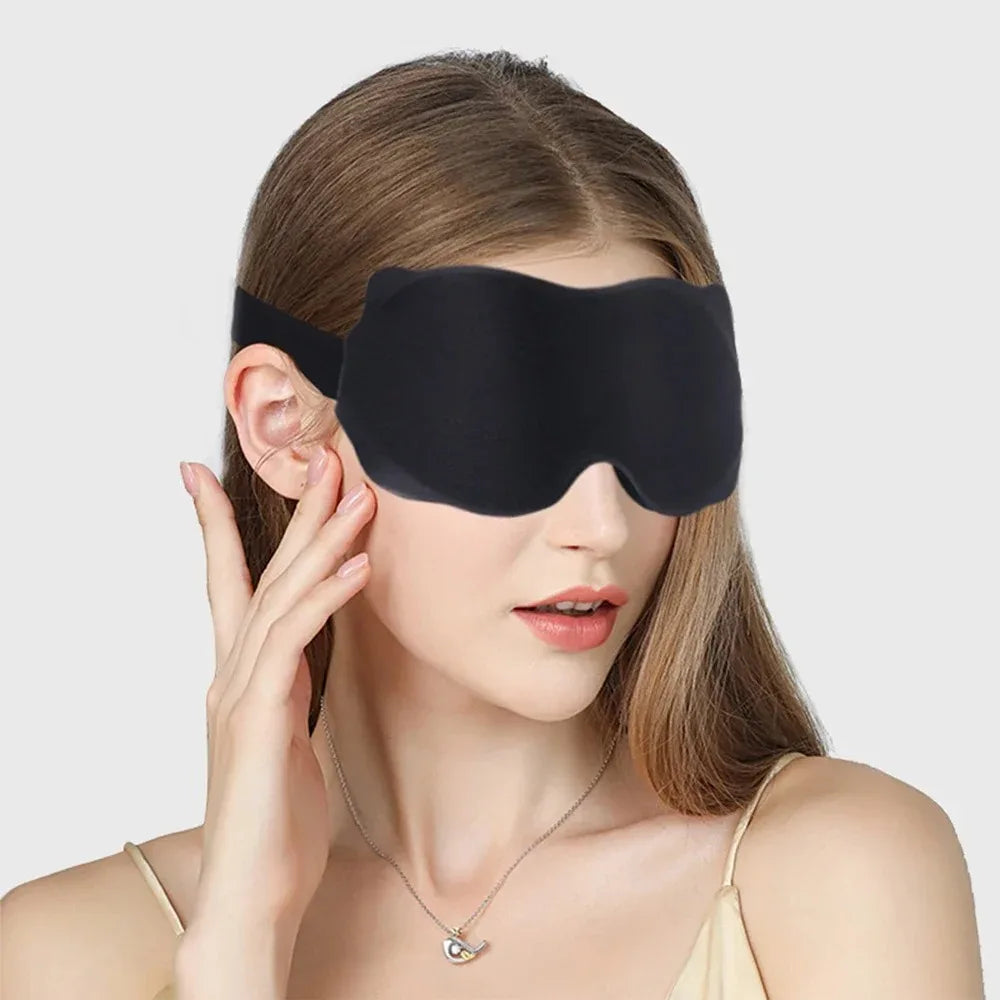 3D Blackout Sleep Mask – Soft Contoured Eye Mask for Travel Sleep Eye Mask Qme