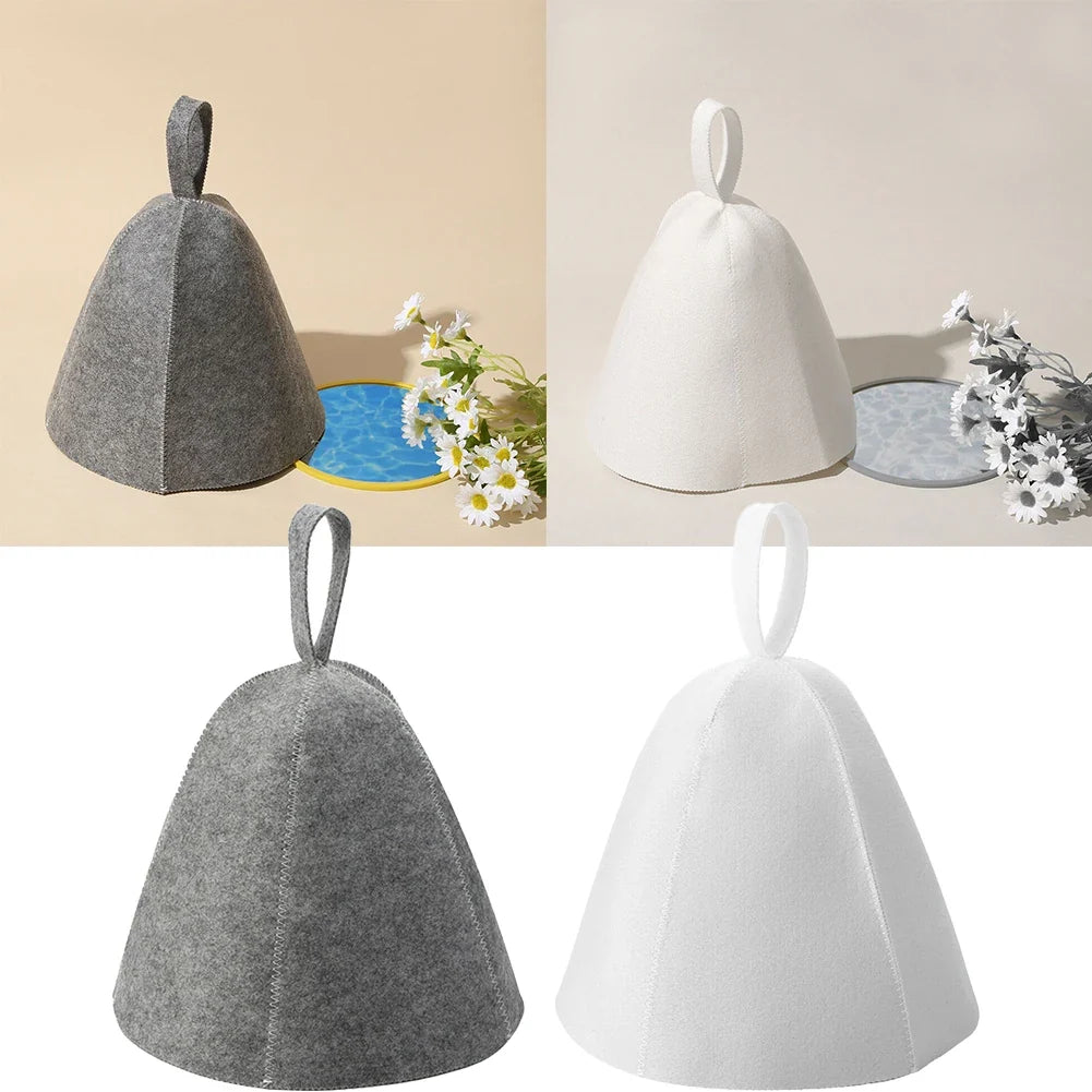 Sauna Hat Thickened Wool Felt Shower Cap & Hair Turban Sauna Hat Qme