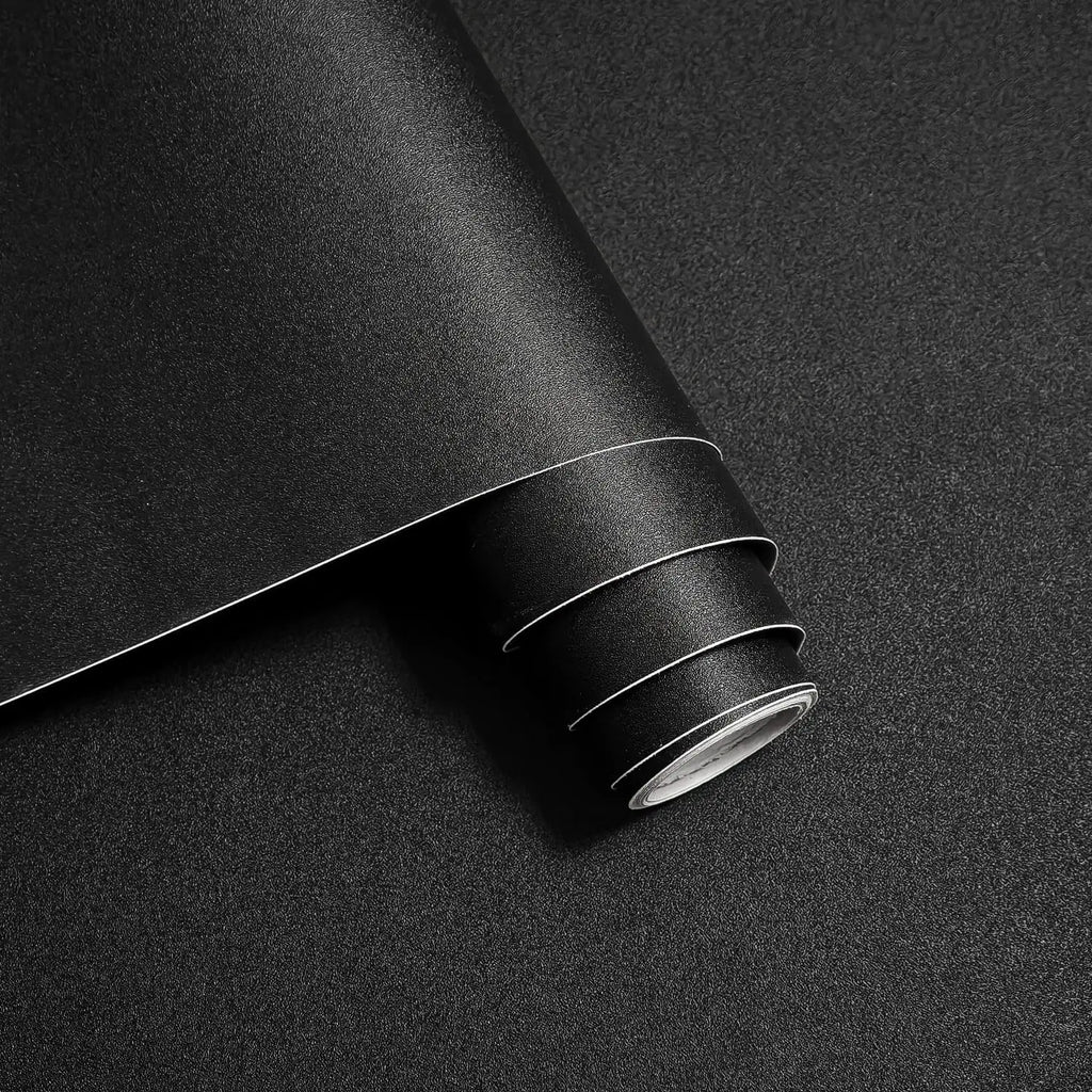 Black Matte Peel & Stick Wallpaper – Waterproof Vinyl Contact Paper Peel & Stick Wallpaper Qme