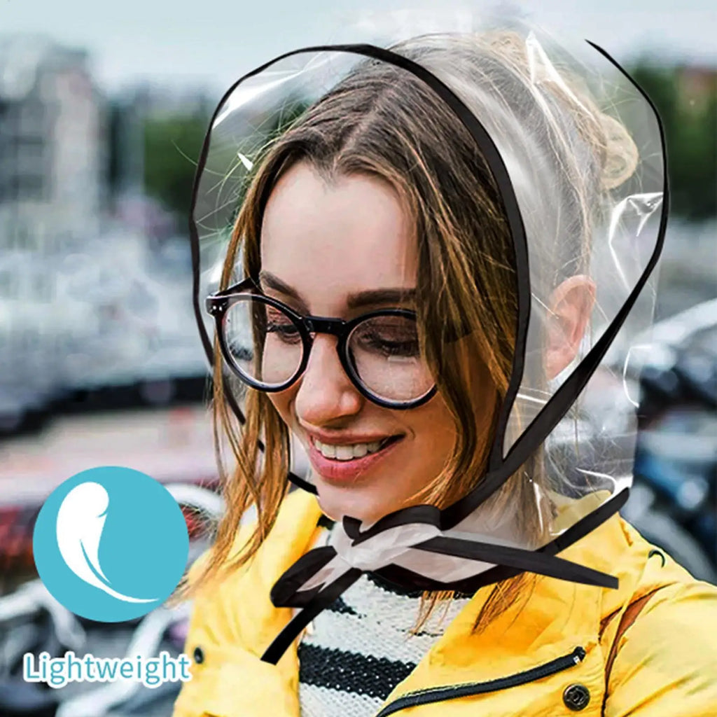 Transparent Waterproof Rain Hat with Brim | Reusable Women's Waterproof Rain Hat Qme