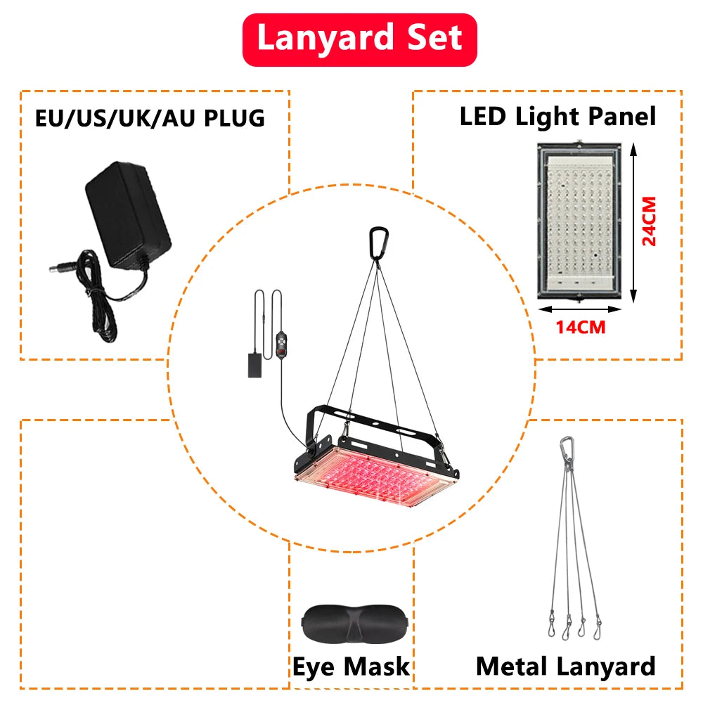96 LED Red Light Therapy Lamp 660nm 850nm – Full Body Skin Care Red Light Therapy Lamp Qst A Set-AU PLUG