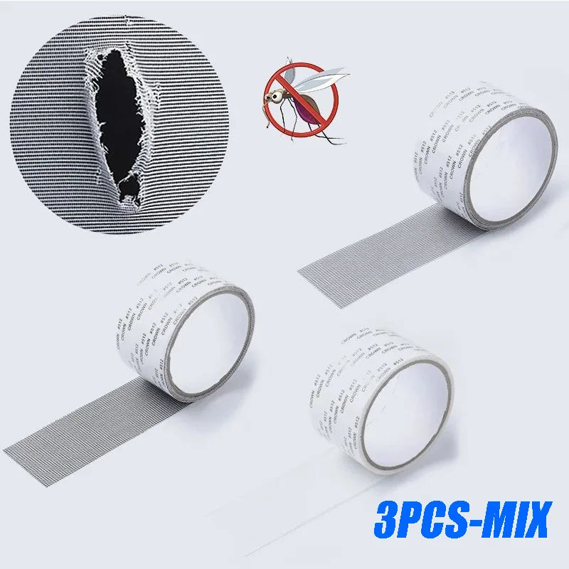 Waterproof Window Screen Repair Tape – Self-Adhesive Mesh Patch Screen Repair Tape Qme 3PCS-MIX
