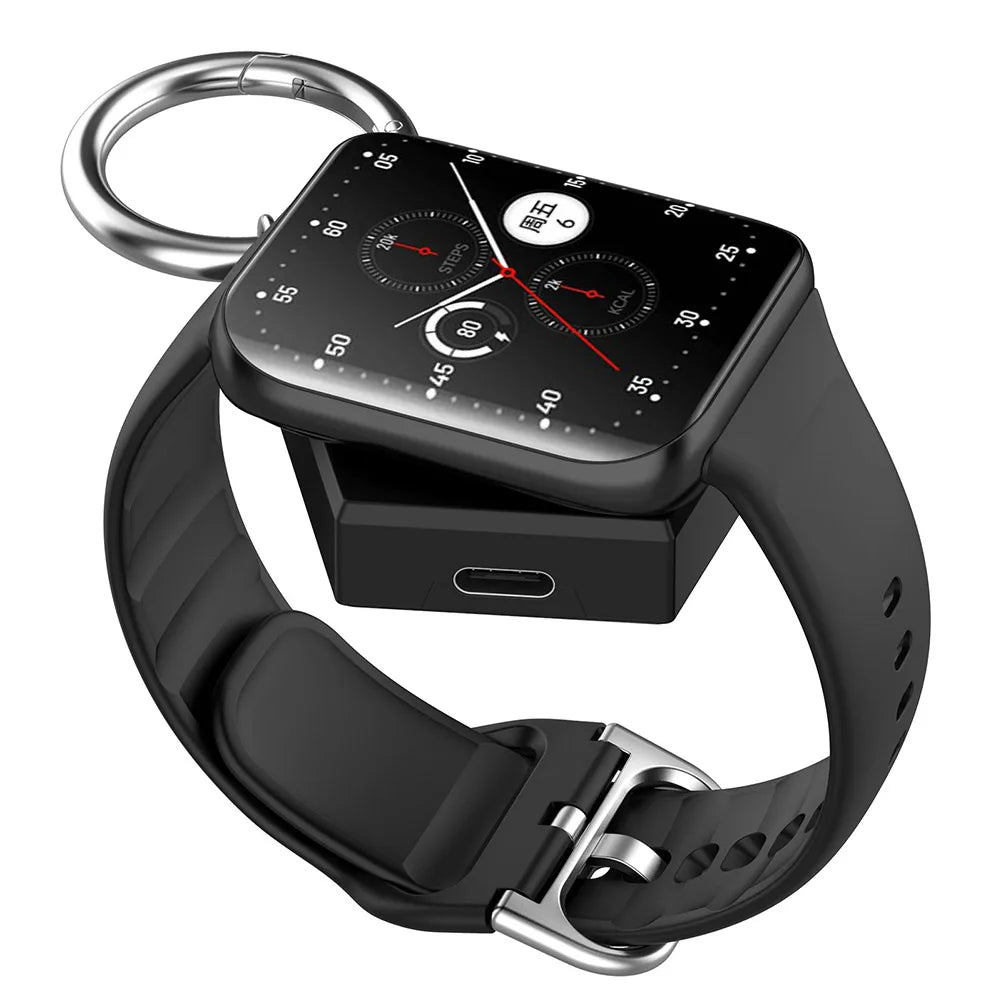 Magnetic Watch Charger Dock Keychain – Type-C & Micro Port Smartwatch Charger Dock Qme