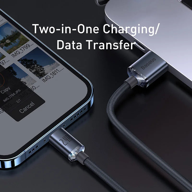 Baseus Lightning Cable 2.4A Fast Charge Braided for iPhone iPad Lightning Charging Cable Qst