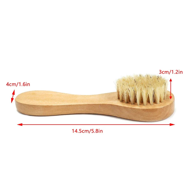 Natural Bristle Face Brush – Exfoliating Tool, Bamboo Handle Facial Cleansing Brush Qme one size