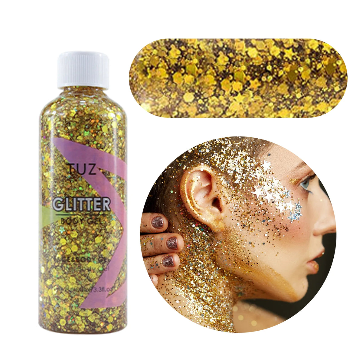 Waterproof Glitter Gel – Body, Face & Hair Festival Makeup Body Glitter Gel Qst 0747 01