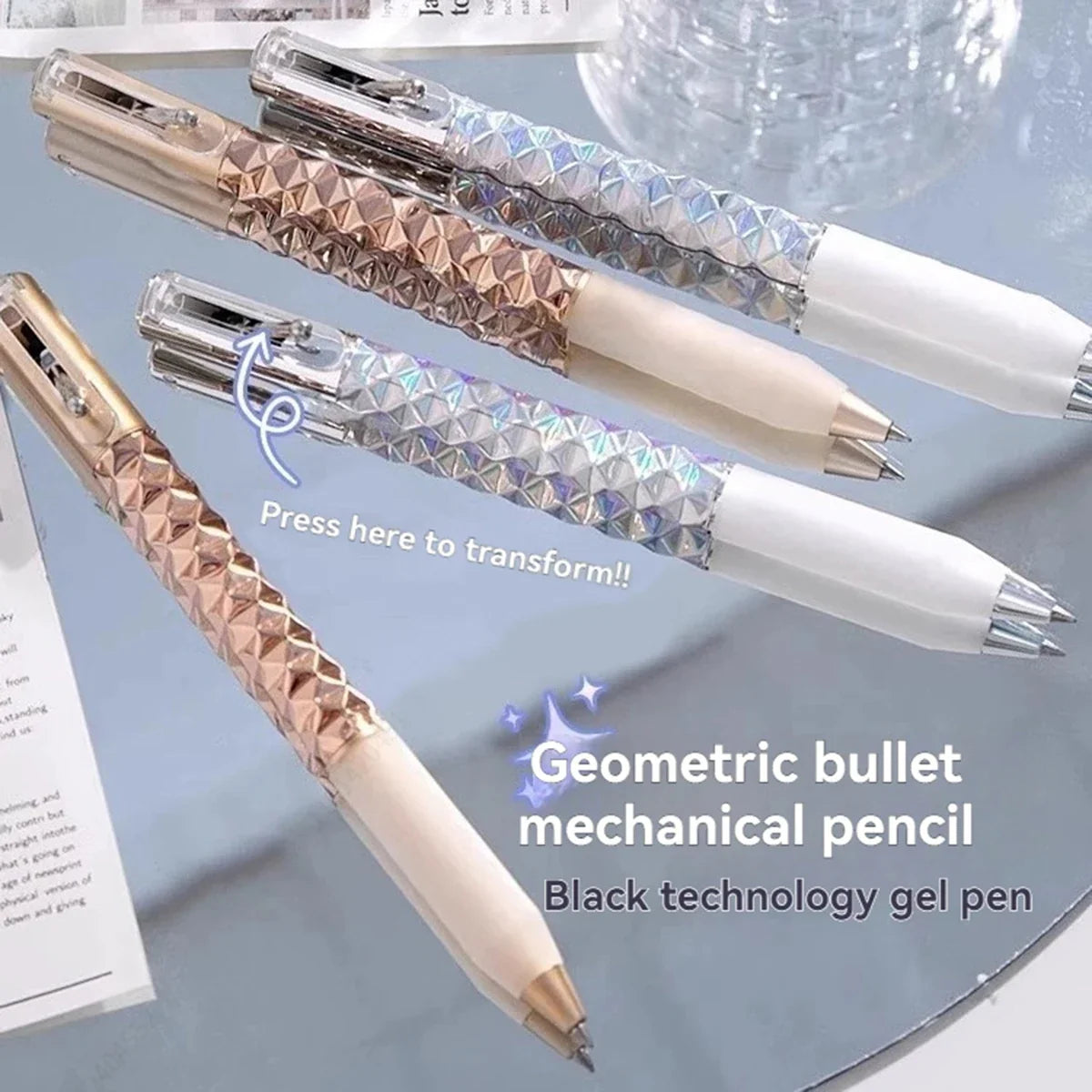 Qme Mechanical Gel Pens Black Ink Fine Point 0.5mm Set Gel Pen Set Qme