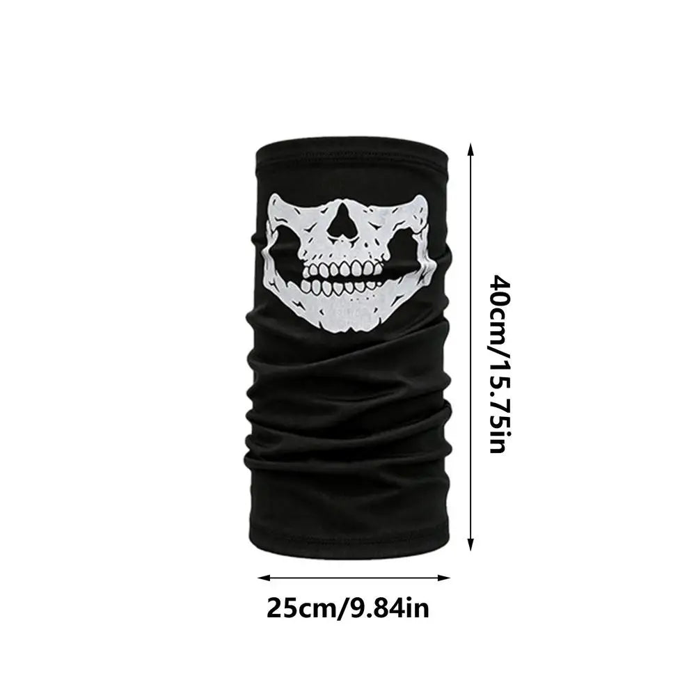 Skull Pattern Breathable Sports Bandana & Head Scarf Sports Bandana Qme Black