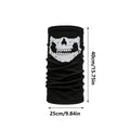 Skull Pattern Breathable Sports Bandana & Head Scarf Sports Bandana Qme Black