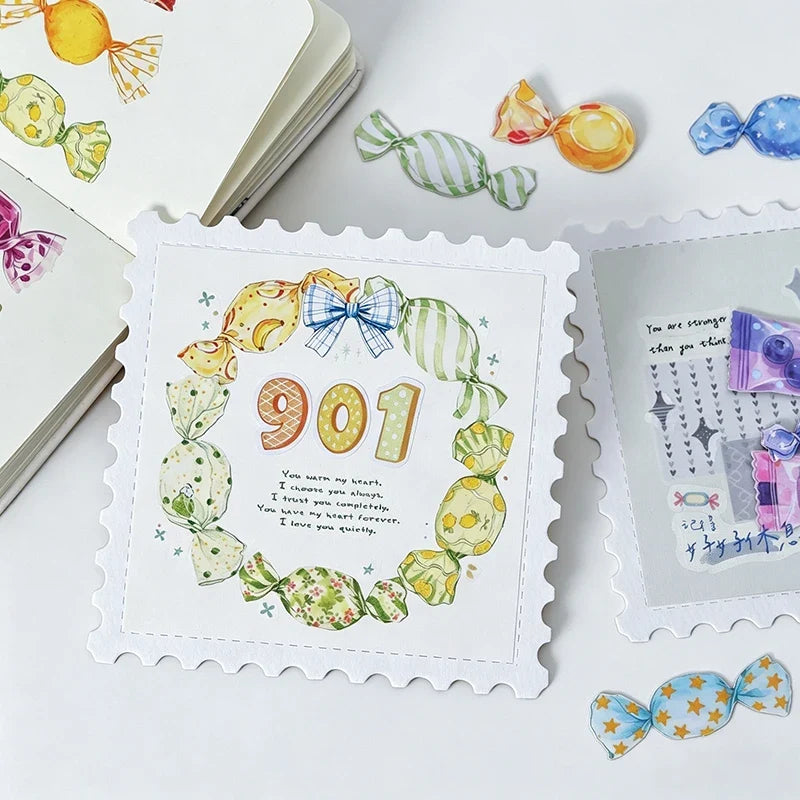 Candy Shaped Sweet Stickers for Junk Journal & Scrapbooking Decorative Sticker Pack Qme