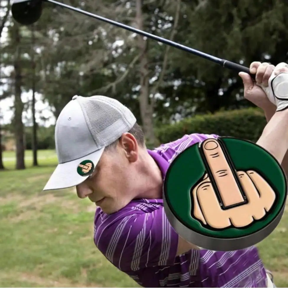 Funny Middle Finger Golf Cap Clip Ball Marker with Magnet Golf Cap Clip Marker Qme