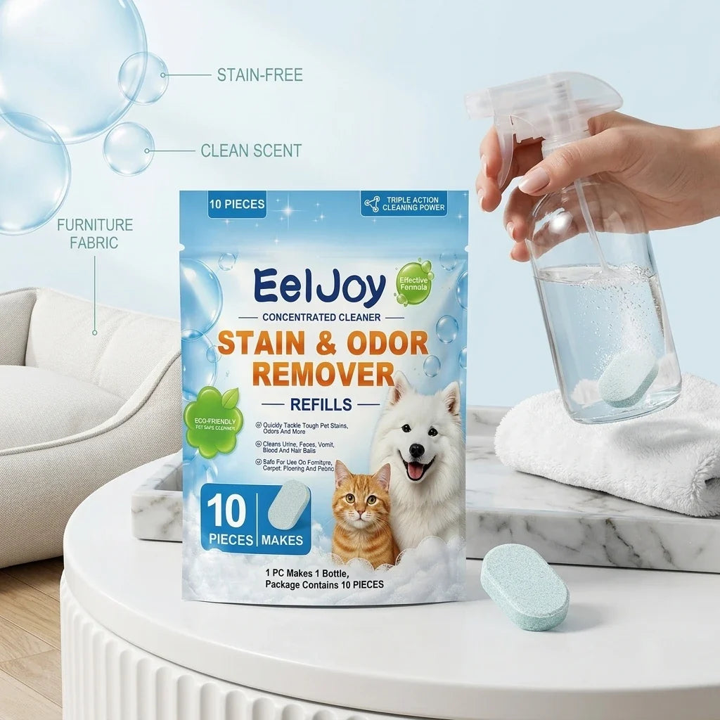 Pet Stain & Odor Remover Tablets 10-Pack | Fabric Cleaner Pet Stain Remover Qme