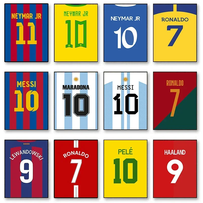 Football Legend Jersey Canvas Poster – Unframed Wall Art Canvas Wall Poster Qst