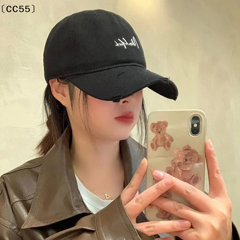 Distressed Baseball Cap – Deep Fit for Large Heads & UV Brim Baseball Cap Qst