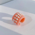 Creative Teeth Design Resin Open Ring – Unisex Gothic Jewelry Resin Fashion Ring Qme 1 Size 7