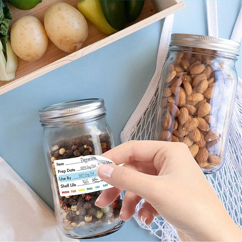 Roll Date Labels – 300 Self-Adhesive Food & Kitchen Stickers Self-Adhesive Date Labels Qme