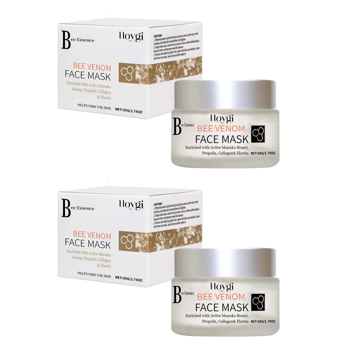 Propolis Facial Mask – Moisturizing, Brightening & Pore Purifying Facial Sheet Mask Qme 2Pcs