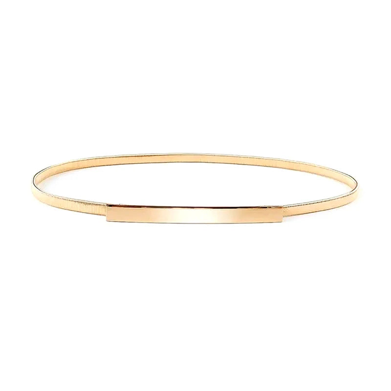Elastic Gold Silver Metal Chain Belt for Women – Leaf Design Women's Chain Belt Qst A1