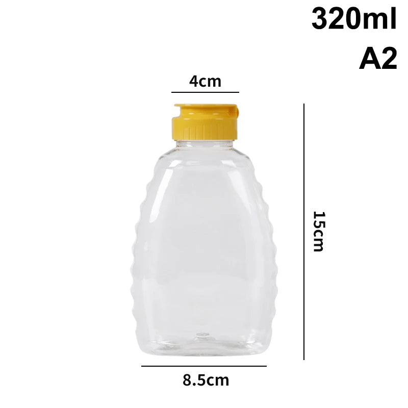 Squeeze Honey Bottle with Lid – Reusable PP Dispenser Condiment Dispenser Bottle Qst A2
