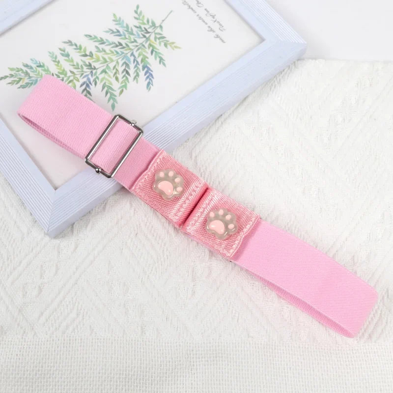 Traceless Invisible Elastic Waist Belt – Buckle-Free Adjustable Elastic Waist Belt Qme Pink