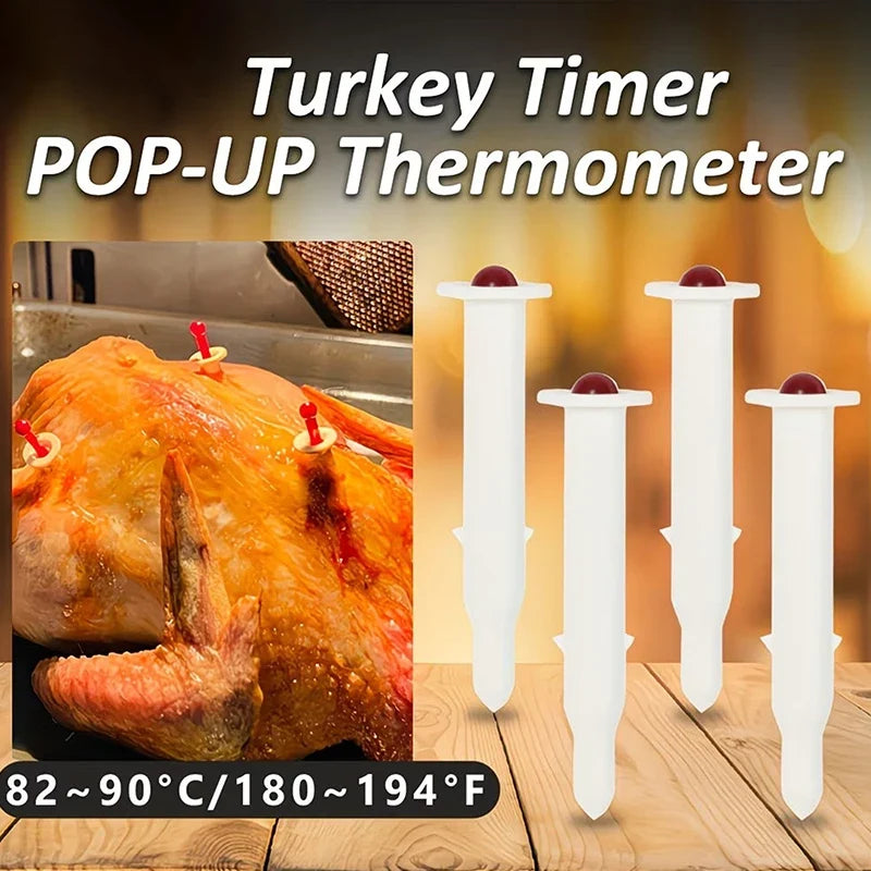 Pop-Up Meat Thermometer for Turkey, Chicken & Beef | 2–20 Pack Cooking Thermometer Qme