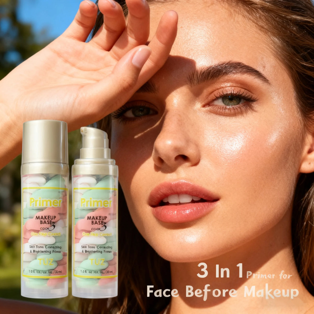 TUZ Color Correcting Brightening Makeup Primer 30ml – 3 Shades Makeup Primer Qst