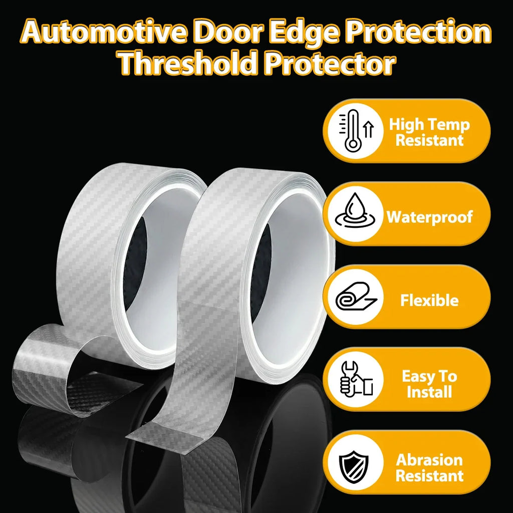 Carbon Fiber Car Door Sill Guard Film | Clear Anti-Scratch Car Door Sill Guard Qme