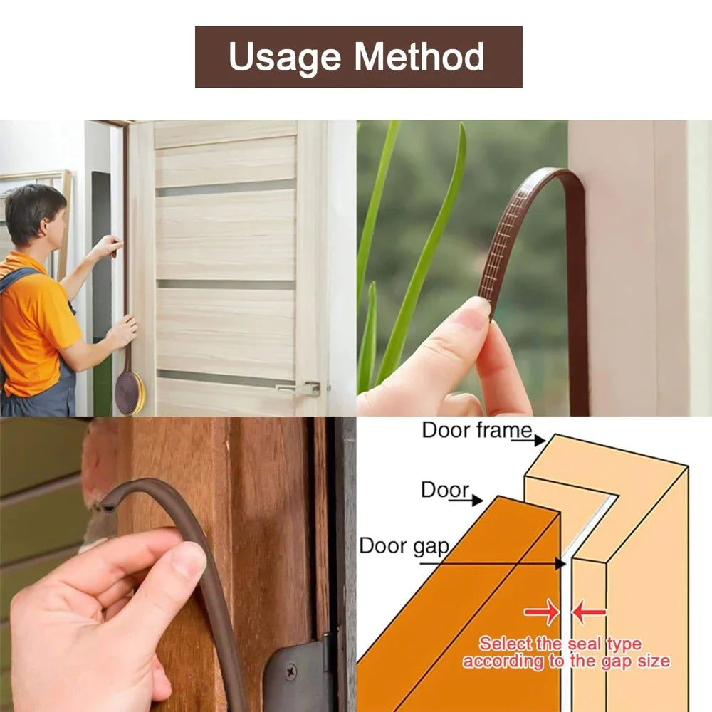 EPDM Self-Adhesive Door & Window Seal Strip 5M/10M Weatherstrip Seal Strip Qme