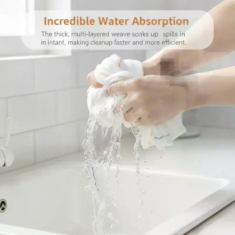 Rainbow Cotton Dishwashing Cloths – Absorbent & Lint-Free Kitchen Cleaning Cloth Qme
