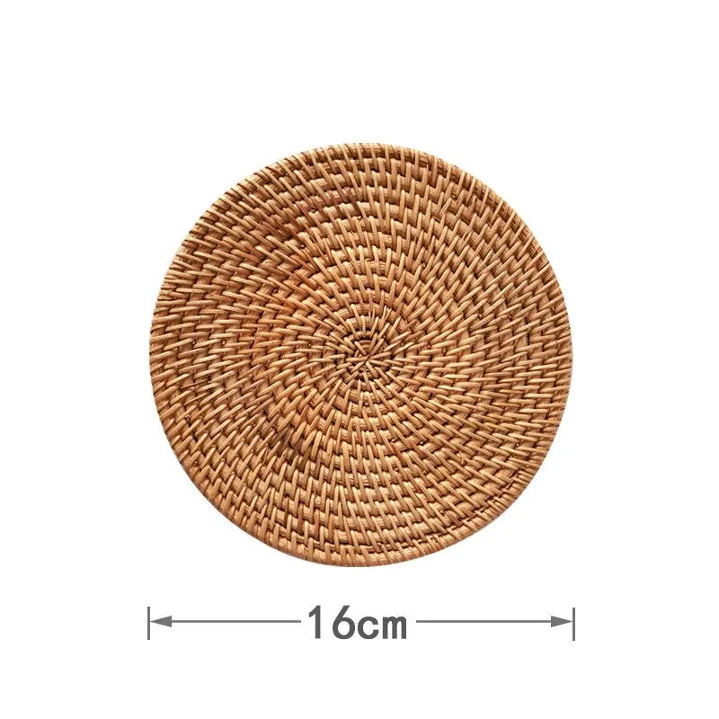 Rattan Woven Coasters & Placemats – Handmade Bowl Pads | Qme Rattan Coasters Qme 16cm