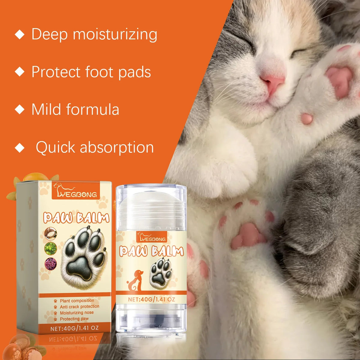 Pet Paw & Nose Balm – Moisturizing Protector for Cats & Dogs Pet Paw Balm Qme