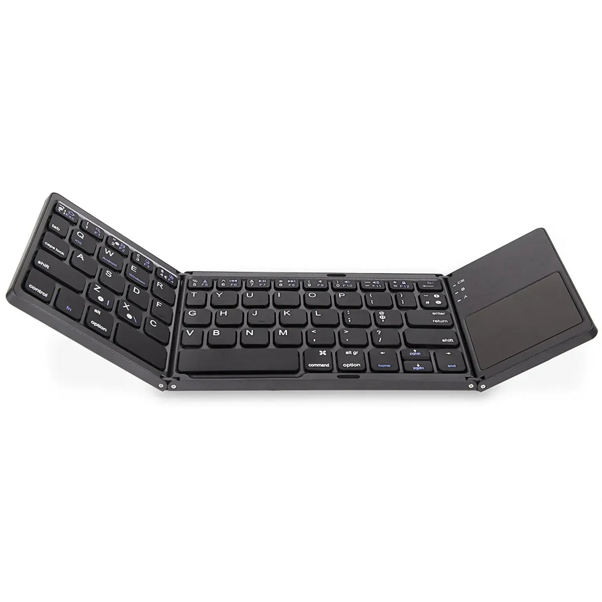 Wireless Folding Bluetooth Keyboard with Touchpad | iOS Android Folding Bluetooth Keyboard Qme B033-gray