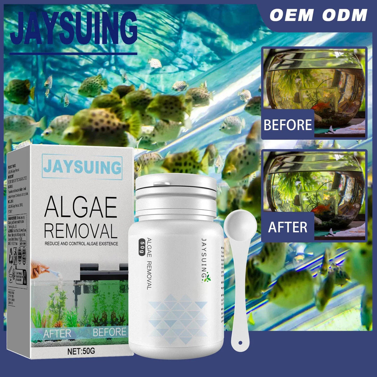 Aquarium Algae & Moss Remover – Clears Green Water Fast Aquarium Water Treatment Qme