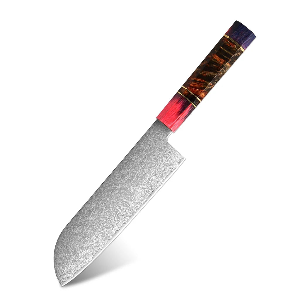 XITUO Damascus Steel Kitchen Knives Set – 1–7 Piece Kitchen Knife Set Qst Santoku Knife 1