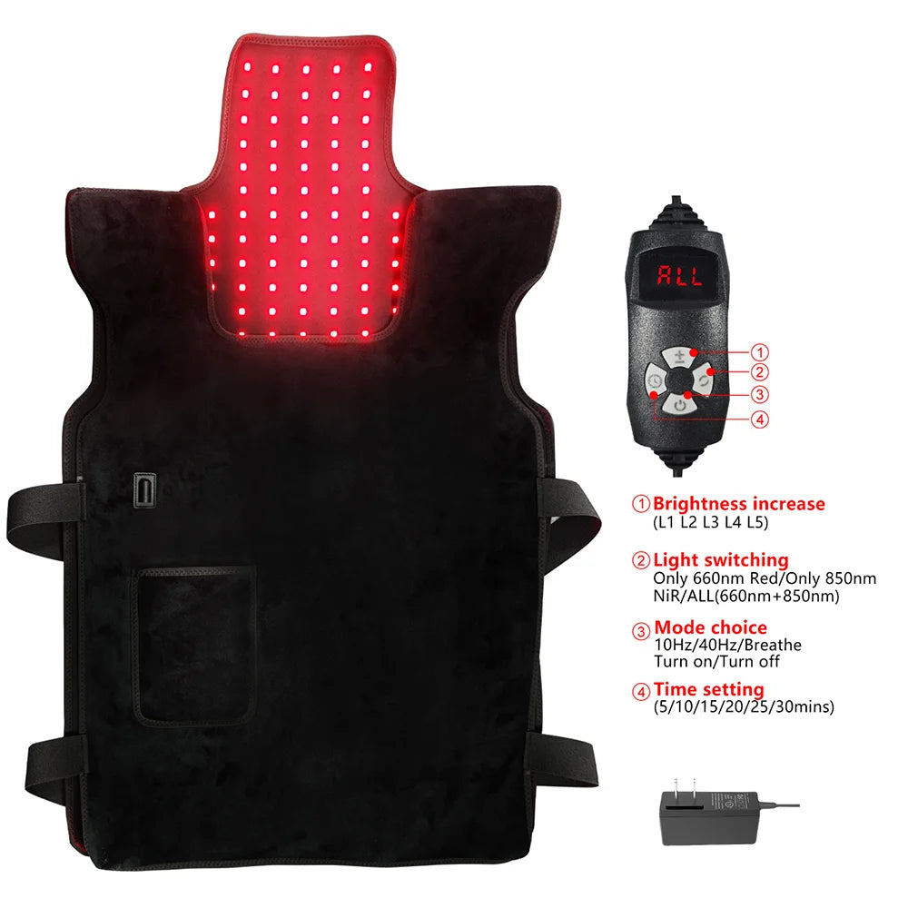 Red Light Therapy Mat 750 LEDs Full Body 660nm & 850nm Light Therapy Mat Qst 750LED MAT EU PLUG