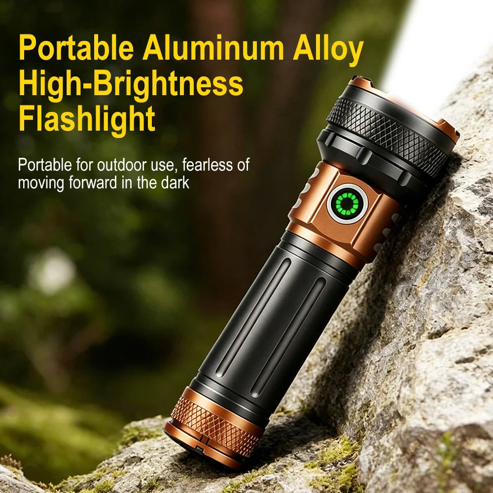 BORUiT 1500LM LED Flashlight Type-C Rechargeable 5-Mode Torch LED Flashlight Qst