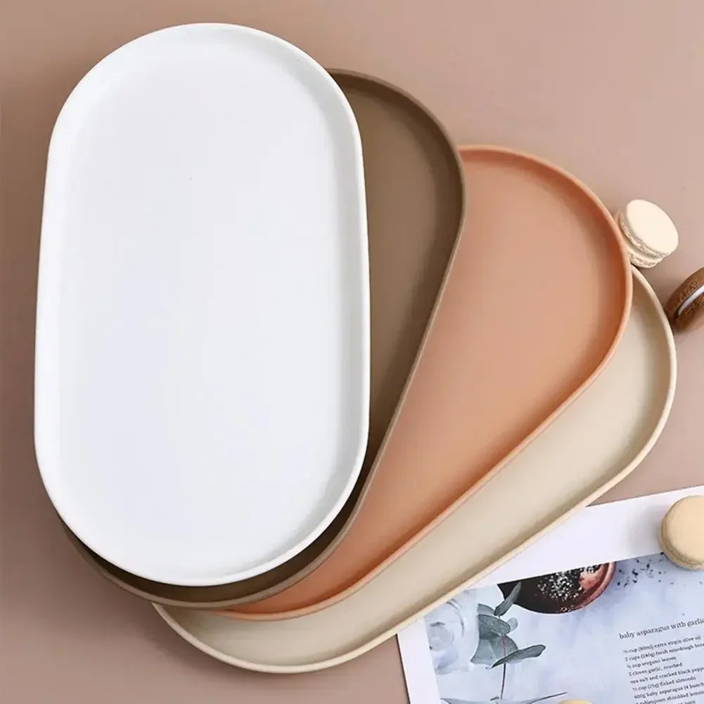 Stackable Oval Serving Plate Dessert Fruit Tray | 5 Colors Oval Serving Plate Qme