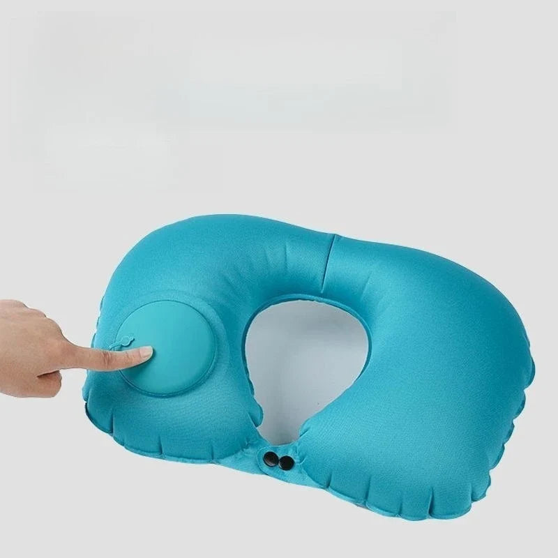 U-Shaped Inflatable Travel Neck Pillow – Portable & Compact Inflatable Travel Pillow Qme