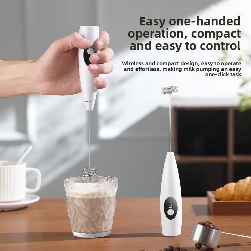 ZARTSEN Electric Milk Frother Handheld Rechargeable Whisk Handheld Milk Frother Qst