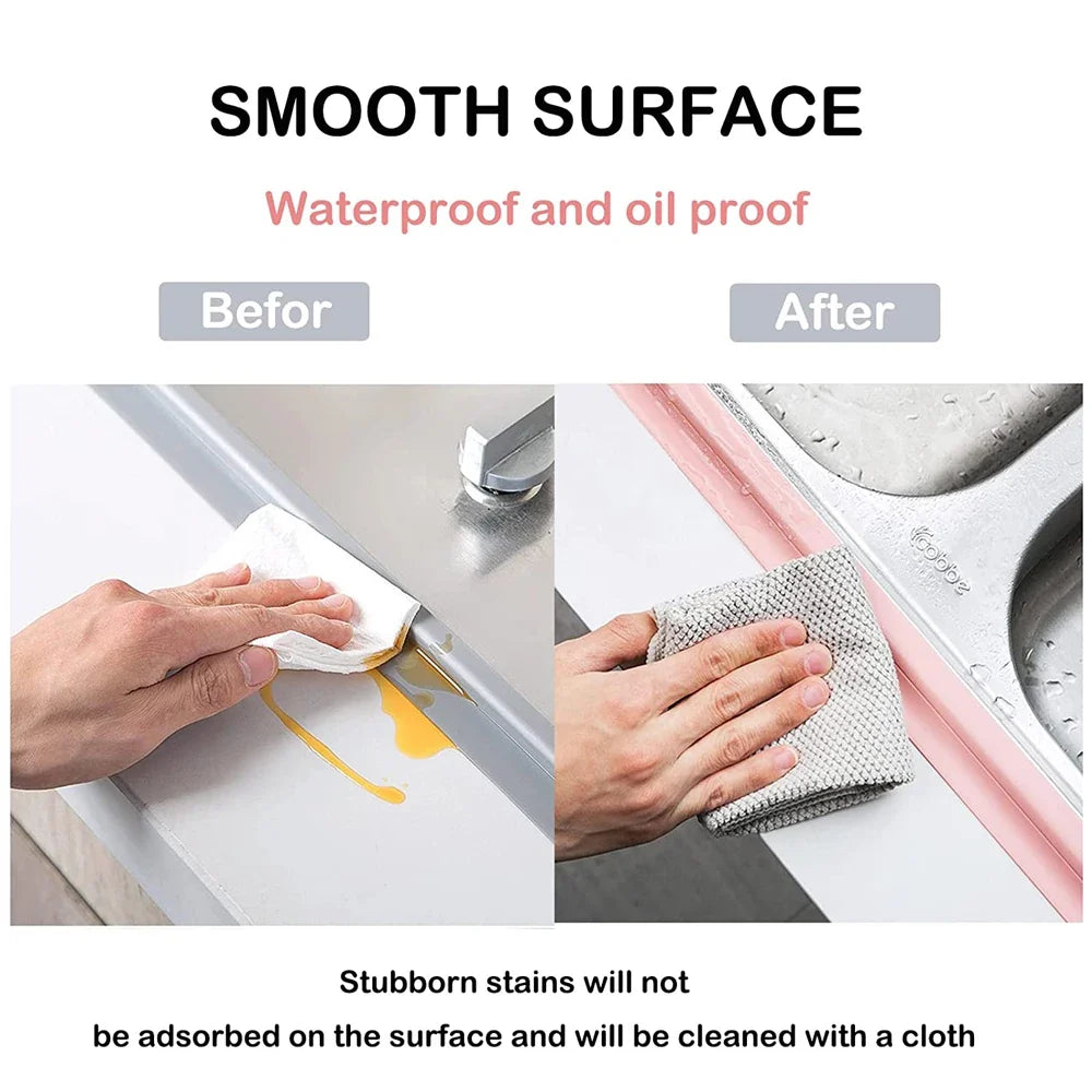 Waterproof Self-Adhesive Bath Caulk Sealing Tape Strip 2M PVC Caulk Sealing Tape Qme