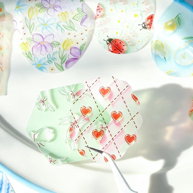 Transparent Glass Pattern Washi Tape for Journals & Crafts Decorative Washi Tape Qme