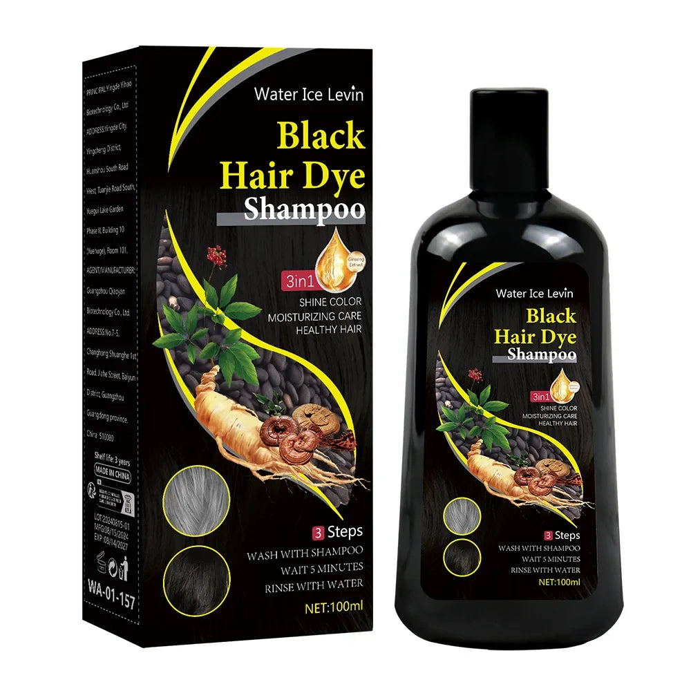 Organic Black Hair Dye Shampoo – Covers Gray & White Hair Hair Dye Shampoo Qme 1pcs