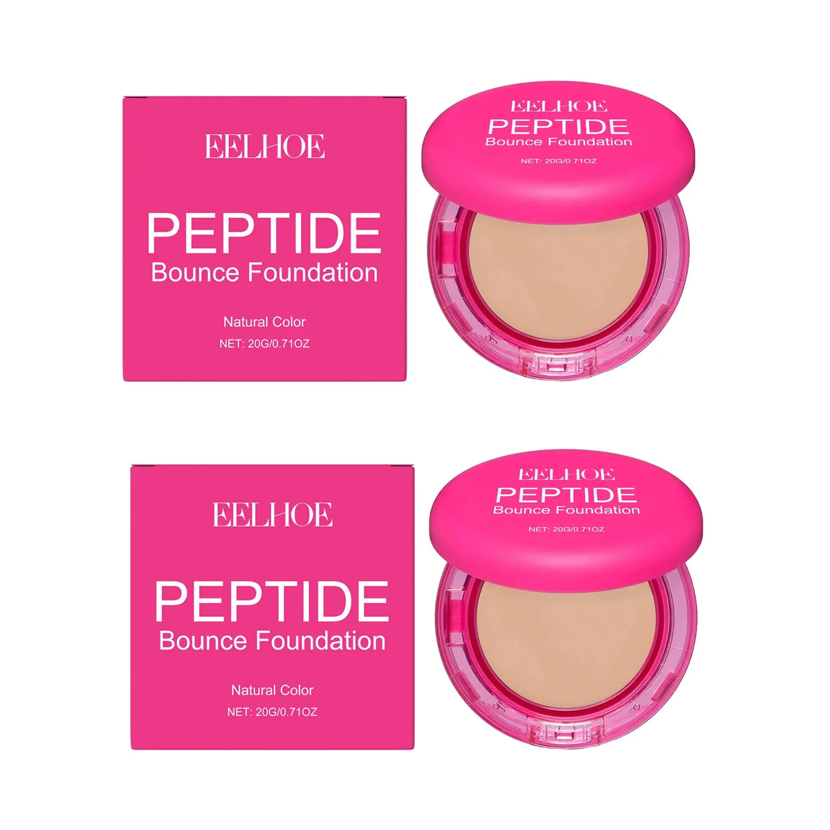 Peptide Bounce Balm Foundation – Full Coverage Concealer Balm Foundation Qme 2Pcs x Natural Color
