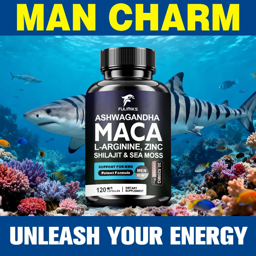 Maca Supplement with Ashwagandha, Shilajit & Zinc – 120 Caps Wellness Supplement Qst