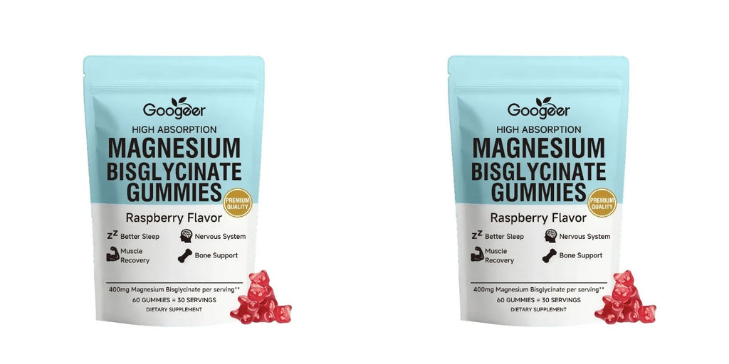 Magnesium Bisglycinate Gummies 400mg + Vitamin D3 & Zinc – 60ct Magnesium Supplement Qst 2 bags