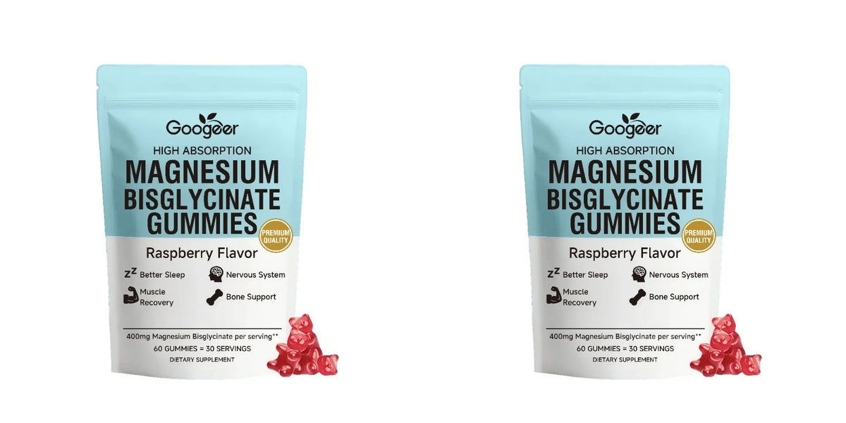 Magnesium Bisglycinate Gummies 400mg + Vitamin D3 & Zinc – 60ct Magnesium Supplement Qst 2 bags
