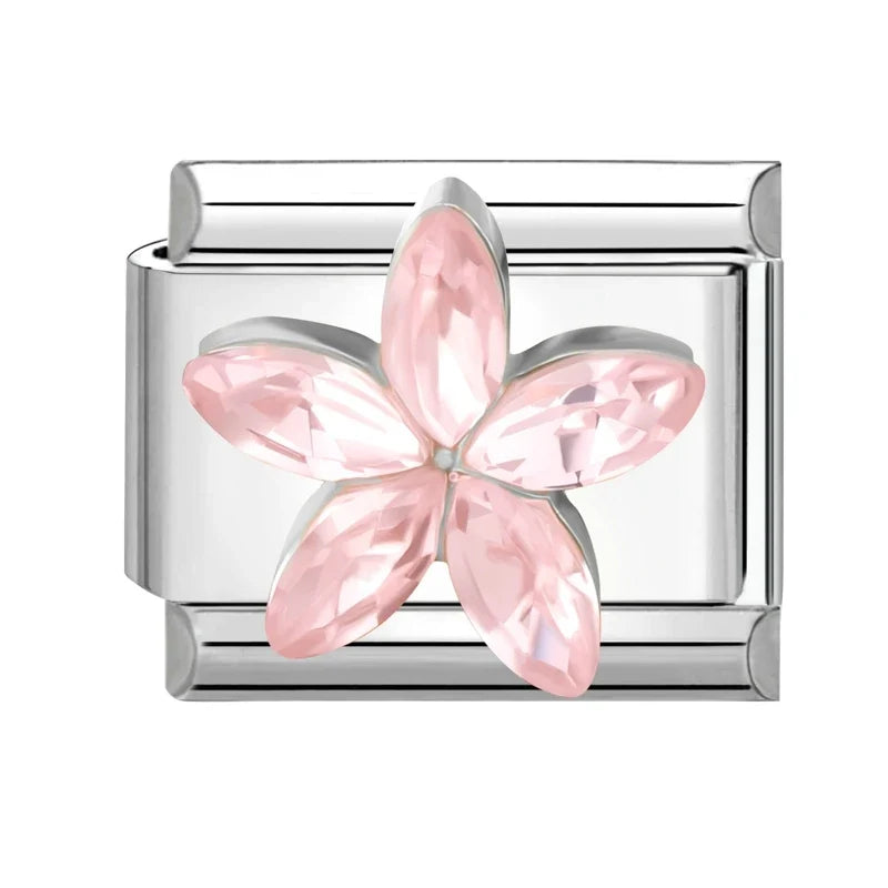 Zircon Italian Charm Links – Flower Butterfly Star Tassel, 16 Colors Italian Charm Links Qme Style 7