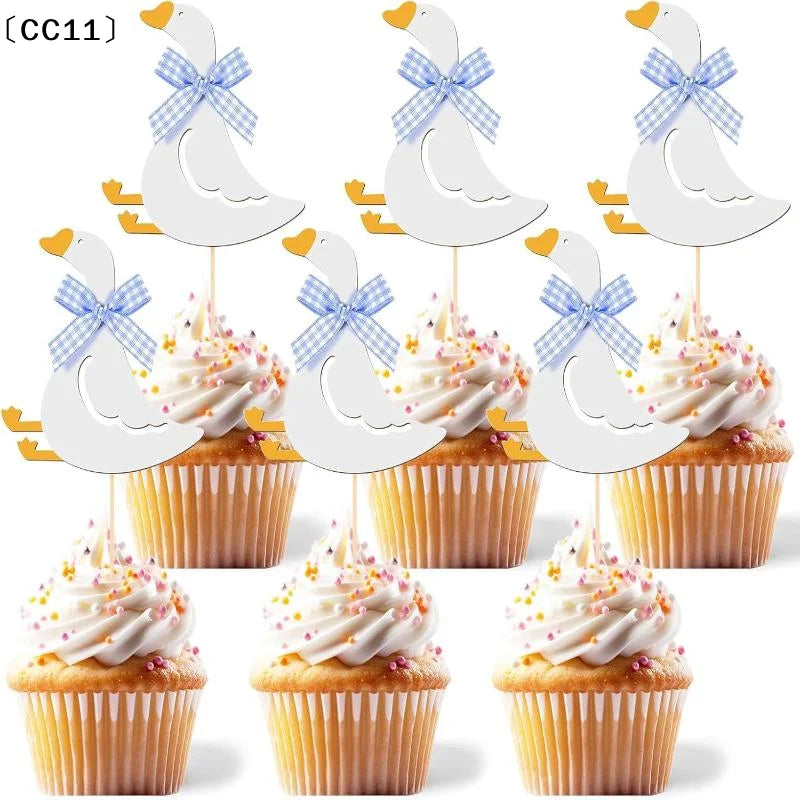 Silly Goose Birthday Cupcake Toppers – 12 Pcs Insert Cards Cupcake Toppers Qme
