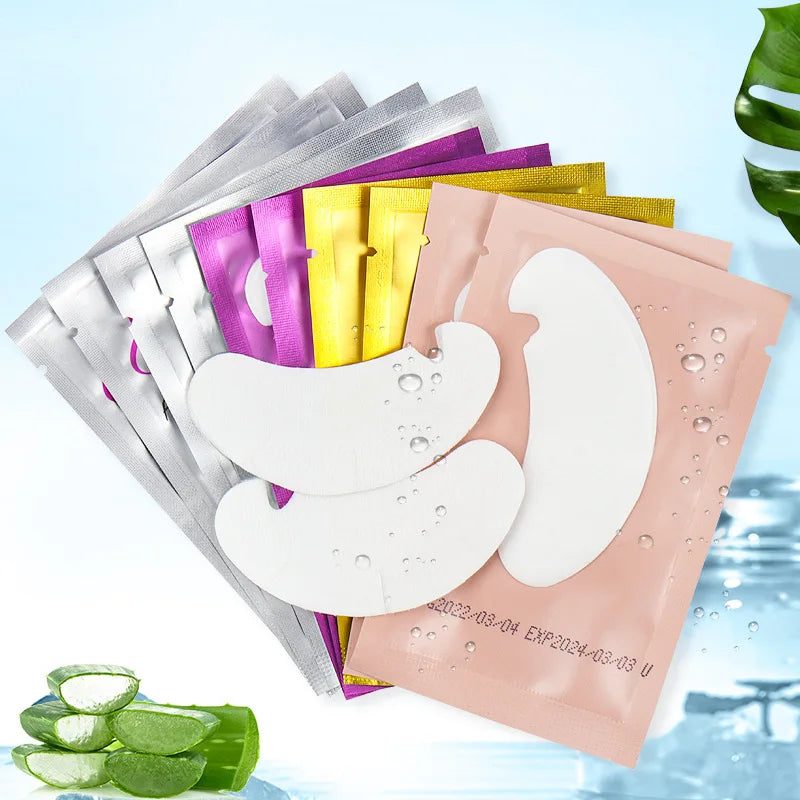 50 Pairs Hydrogel Eye Pads for Eyelash Extensions – Lint Free Eyelash Extension Pads Qme