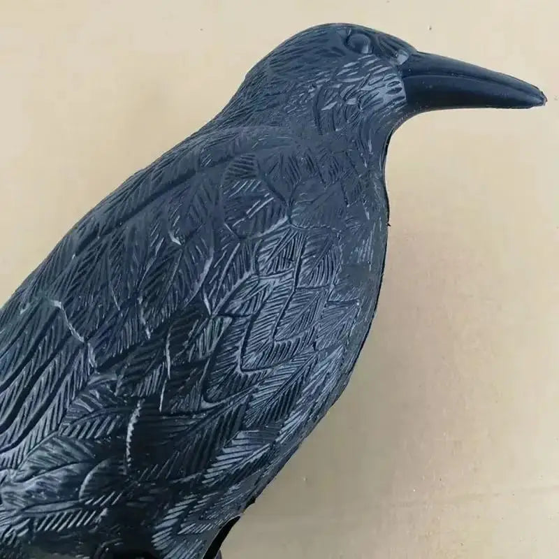 Realistic Crow Decoy Bird Deterrent – Weatherproof Garden Prop Bird Deterrent Decoy Qme